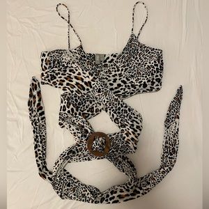 Asos leopard wrap top